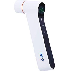 MILL'O SANTÉ Thermomètre Médical Infrarouge Sans Contact Affichage Multicolore et Rétroéclairé Couleur Blanc