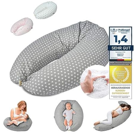 SMOOTHY Nursing and Pregnancy Pillow - Comfort and Support (Gray)