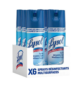 Lysol Spray Désinfectant Antibactérien Elimine 99,9% des Virus et des Bactéries , Multi-Surfaces et Textiles, sans Javel, Parfum Frais - 400ml x...
