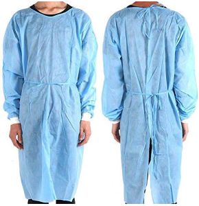 Yurgrt Lot de 50 uniformes médicales jetables pour usage médical imperméable et antirouille,blouses vert fluides - Manches longues, Poignets él...