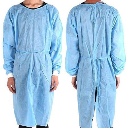 Yurgrt Lot de 50 uniformes médicales jetables pour usage médical imperméable et antirouille,blouses vert fluides - Manches longues, Poignets él...