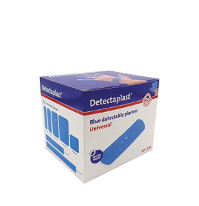 Pansement bleu detectable Detectaplast Universal, pansements resistants à l'eau et aux saletés, safety first pansement cuisine et pansement alime...