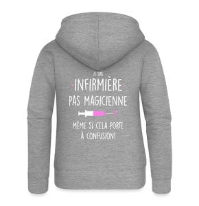 Spreadshirt I Am a Nurse Not a Magician Humorous Gift Women's Premium Hoodie, L, Heather Gray
