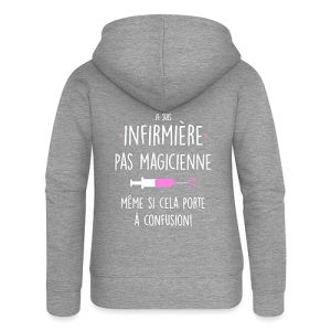 Spreadshirt I Am a Nurse Not a Magician Humorous Gift Women's Premium Hoodie, L, Heather Gray