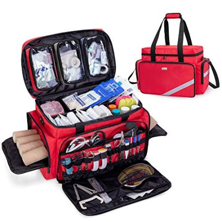 Trunab Sac Medical Vide, Rouge Sac Urgence Sacoche Infirmiere Professionnel Grande Capacité avec Planche Division Intérieur et Fond Antidérapant...