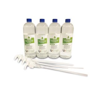 Set of 4 x 1L High-Quality Hydroalcoholic Gel Bottles with Pumps Made in France 76% Alcohol