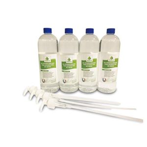 Lot De 4 Bidons De 1L De Gel Hydroalcoolique Haute Qualité Avec Pompes Fabriqué En France 76% D'Alcool