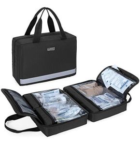 Trunab Trousse de Premiers Soins Voiture Noir, Vide, Sac Seulement Pochette Pharmacie, Trousse de Secours Professionelle pour Kits d'Urgence, Idéal pour les Activités Extérieures