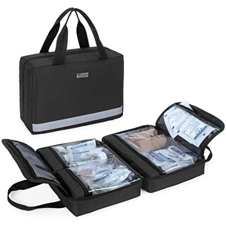 Trunab Trousse de Premiers Soins Voiture Noir, Vide, Sac Seulement Pochette Pharmacie,Trousse de Secours Professionelle pour Kits d'urgence, Idéal...