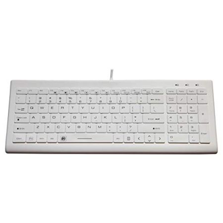 DSI Clavier médical désinfectable en silicone avec rétroéclairage IP68 Blanc