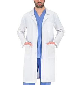 B-well Fabio Blouse Professionnelle Blanche Qualité Polyester Coton avec Boutons - Médicale Homme Médecin - Blanc - 5