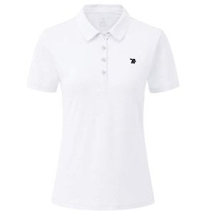Jinshi Women's Short Sleeve Sports Polo Shirt Golf Tennis Tops White M