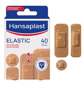 HANSAPLAST 40 Pansements Elastic, pansements prédécoupés, respirants et ultra flexibles, pansements stériles de différentes tailles pour toute...