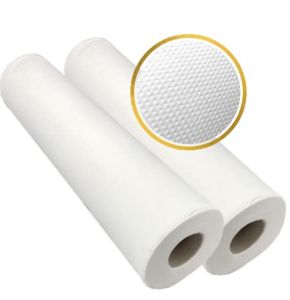 DSTOCK60 - DRAP EXAMEN GAUFRÉ - PURE OUATE BLANCHE - 50 X 35 CM - 135 FORMATS 47 mètres - LE LOT DE 2 ROULEAUX -