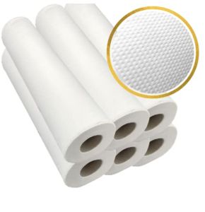 Dstock60 - Embossed Examination Sheets - Pure White Cotton - 60 X 35 Cm - Pack of 6 Rolls