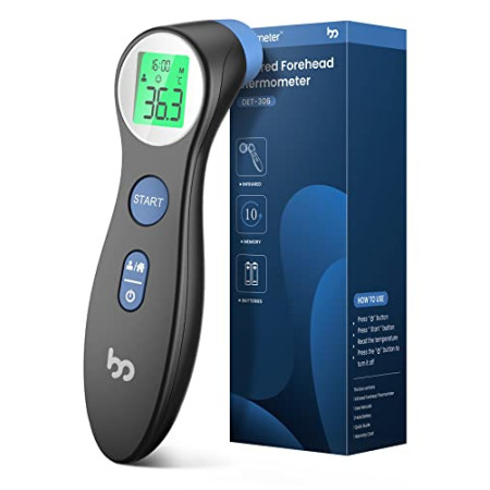 Thermomètre Frontal Bebe et Adultes, Thermometre Medical Numérique sans Contact pour la Fièvre, Thermomètre Infrarouge précis Instantané à l...