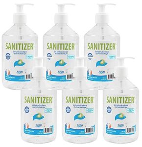 Sanitizer - Premium Hydroalcoholic Gel - 70% Formula - Pack of 6 Bottles of 500ml and 3 Pumps