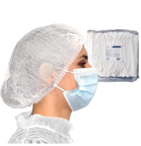 OneProtek Disposable Hair Cap - 100 White Hair Nets for Food, Medical, and Industrial Use, 53 cm, Breathable and Durable