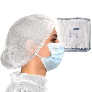 OneProtek Disposable Hair Cap - 100 White Hair Nets for Food, Medical, and Industrial Use, 53 cm, Breathable and Durable