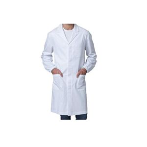 Tessile Astorino White Work Coat For Men With Elastic Cuffs, Laboratory Shirt For Doctor, Medical, Sanitary Structure