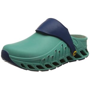 Scholl Evoflex - Unisex Clogs - Medical Clogs with Adjustable Strap and Anatomical Insole - Green Hospital Footwear - Antistatic and Non-slip