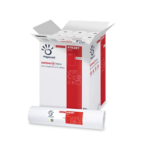 Papernet Defend Tech - Rouleau de Papier Médical pour lit 419287, 9 Rouleaux 100% Cellulose, Agent Antibactérien, Double Epaisseur, Longueur 50m,...