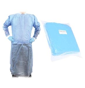 10x Surblouse Jetable Médicale Imperméable 40GSM - 25% Polypropylène Non Tissé & 15% Polyéthylène - Taille Unique CE - Protection Catégorie ...