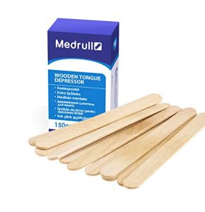 Medrull - Lot de 100 abaisse-langue - 1,8 cm x 15 cm - Spatules cire épilation - Pour application extérieure - Pour application de pommades ou de...