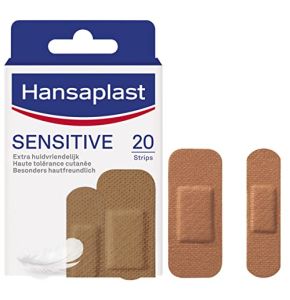 HANSAPLAST Sensitive Pansements hypoallergéniques peaux métisses (1 x 20 pces), Pansements universels respirants et résistants, Pansements préd...