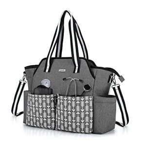 CURMIO Sac D'infirmière, Sac De Fournitures Médicales Portable Avec Bandoulière Pour Les Visites À Domicile, Les Études Cliniques, Les Soins