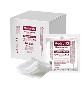 Medrull - Sterile Gauze Pads – 7.5 Cm X 7.5 Cm - Pack Of 100 Pieces - Gauze Pads - Wound Dressing Material - First Aid