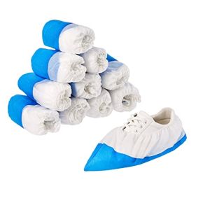 Kinbontop Premium Reusable Overshoes, Extra Strong, Waterproof And With Anti-Slip Soles (50-Pack)