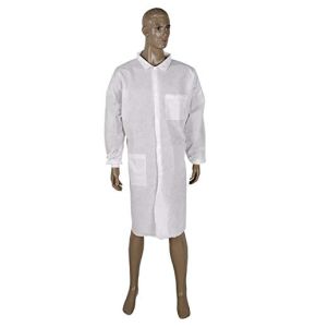 Lot De 100 Surblouses À Usage Unique Avec Fermeture Avant - Bleu, Système De Pressions