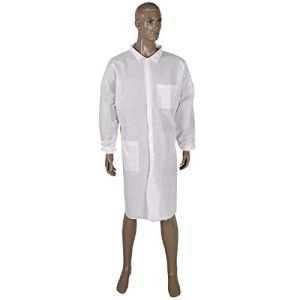 Lot De 100 Surblouses À Usage Unique Avec Fermeture Avant - Bleu, Système De Pressions