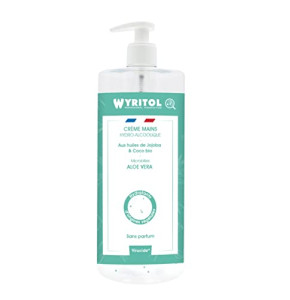 WYRITOL - Crème Hydroalcoolique Désinfectante pour les Mains - Bactéricide et virucide - Formule naturelle à base d'huiles végétales - Parfum...
