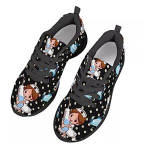 Chaqlin Shoes for Men and Women, Cute Printed Nurse Sneakers for Outdoor Walking, Size 38 EU