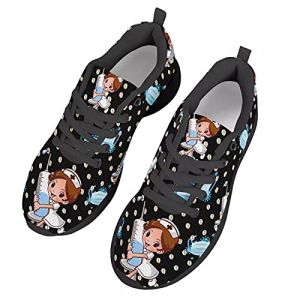 Chaqlin Shoes for Men and Women, Cute Printed Nurse Sneakers for Outdoor Walking, Size 38 EU