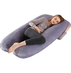 LEONEBEBE U-Shaped Multifunctional Pregnancy Pillow - 70 x 130 cm (Gray-U, 1.6)