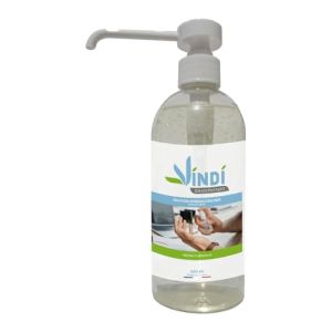 Vindi Désinfectant Solution Hydroalcoolique - Flacon Pompe de 500ml - Fabrication Française - 76% d'Alcool - Désinfection des Mains et des Surfaces