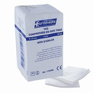 Non-Woven Non-Sterile Compresses 10 x 10 cm 30 g – Euromedis - Pack of 100