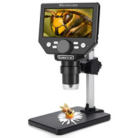Koolertron Microscope Numérique 4,3 Pouces écran HD 8 Mégapixels 1-1000X Zoom, 8 LED Lumière et Batterie Rechargeable pour Réparation de Circu...
