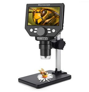 Koolertron Microscope Numérique 4,3 Pouces écran HD 8 Mégapixels 1-1000X Zoom, 8 LED Lumière et Batterie Rechargeable pour Réparation de Circu...