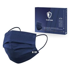 Pack of 50 Disposable Navy Blue Surgical Masks OneProtek