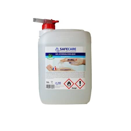 Gel Hydroalcoolique Parfumé - Safecare - 500 Ml ou 5 Litres - 100 % Français - Normes EN 14476 - Conforme OMS - 70 % d’Alcool - Pompe Ou Robine...