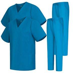 Misemiya - Pack * 2 Pcs - Ensemble Uniformes Unisexe Blouse - Uniforme Médical avec Haut et Pantalon 2-6801-6802 - X-Large, Turquoise 68