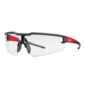Milwaukee Lunettes De Protection Transparentes Résistantes Aux Rayures Et Anti-Buée, Taille Unique, 4932478763, Rouge