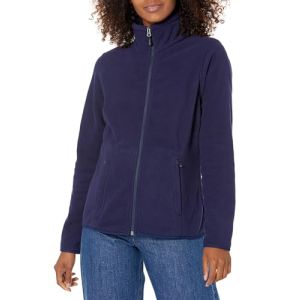 Amazon Essentials Veste à Fermeture Éclair Intégrale en Polaire Douce, Coupe Classique (Grandes Tailles Disponibles) Femme, Bleu Marine, L