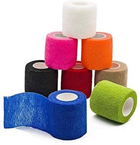 QiGui 8 Rouleaux Bandage Autoadhésif Bande Cohesive Bandage Pansements Elastique Bandage Sportif Bandage Medical et Vet Wrap Animal pour Poignets ...