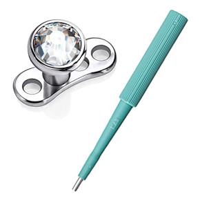 WARRIOR Dermal Anchor avec Crystal Titanium G23 Stérile et Poinçon cutané biopsie Kai Punch jetable Perforant Kit d'outils de Piercing dermique ...