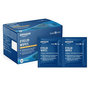 Amazon Basic Care Eyelid Cleansing Wipes, for Peri-ocular Treatment, 60 Units